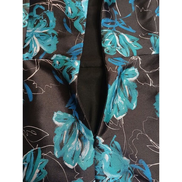 Sachin & Babi NOIR Sz 10 Sheila Floral Beaded Cocktail Dress Black Blue & Topaz - Picture 9 of 16